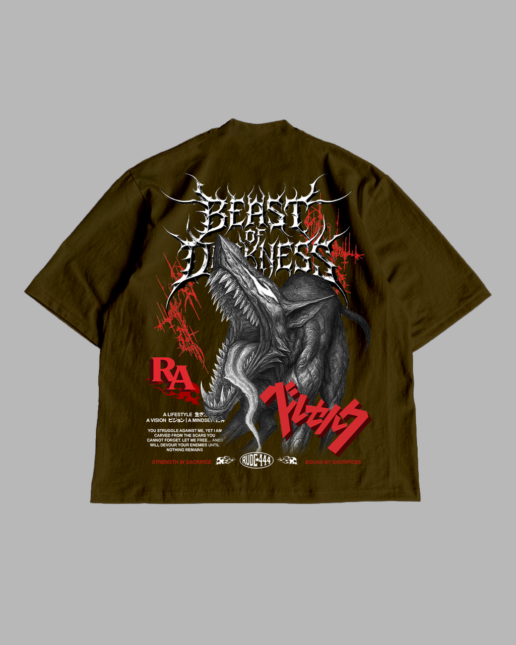 BEAST OF DARKNESS 'PREMIUM' OVERSIZED TEE