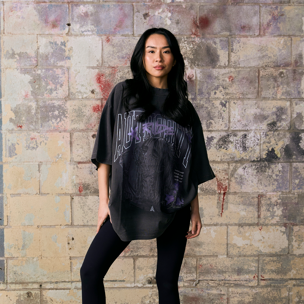 USURPER GARMENT DYED OVERSIZED TEE - SHADOW
