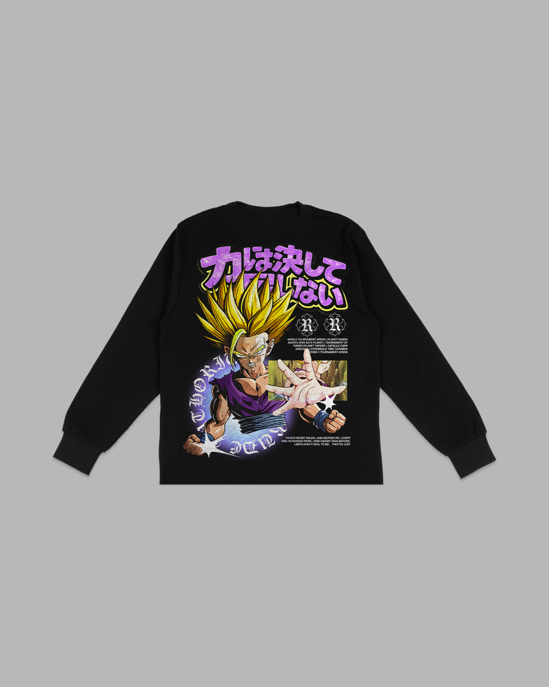 POWER NEVER YIELDS - OVERSIZED BOX FIT THERMAL SLEEVE