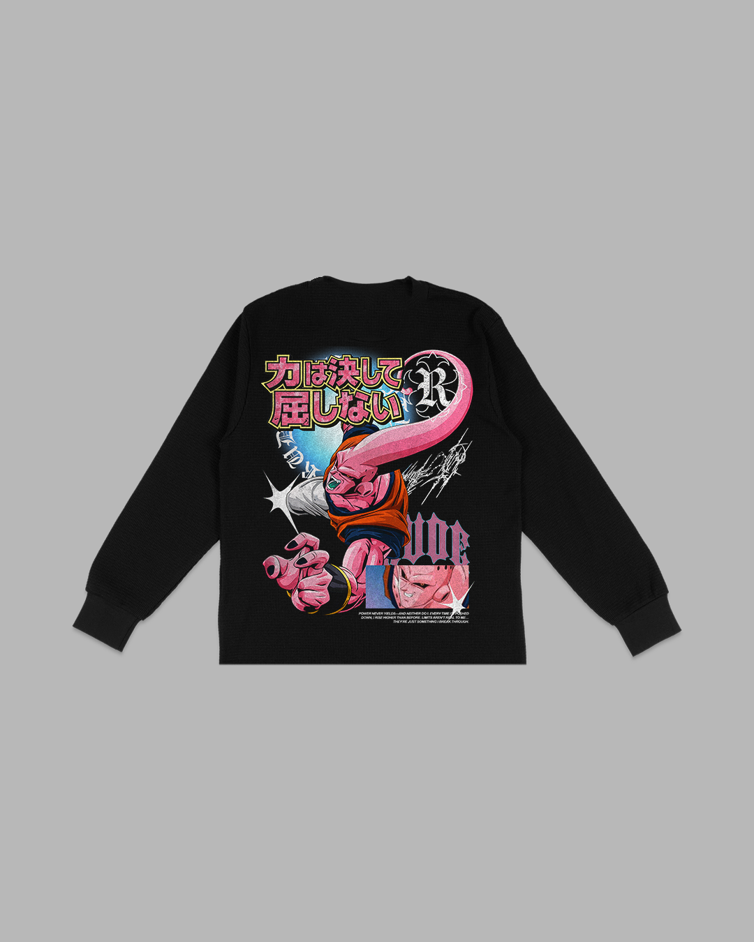 POWER NEVER YIELDS - OVERSIZED BOX FIT THERMAL SLEEVE