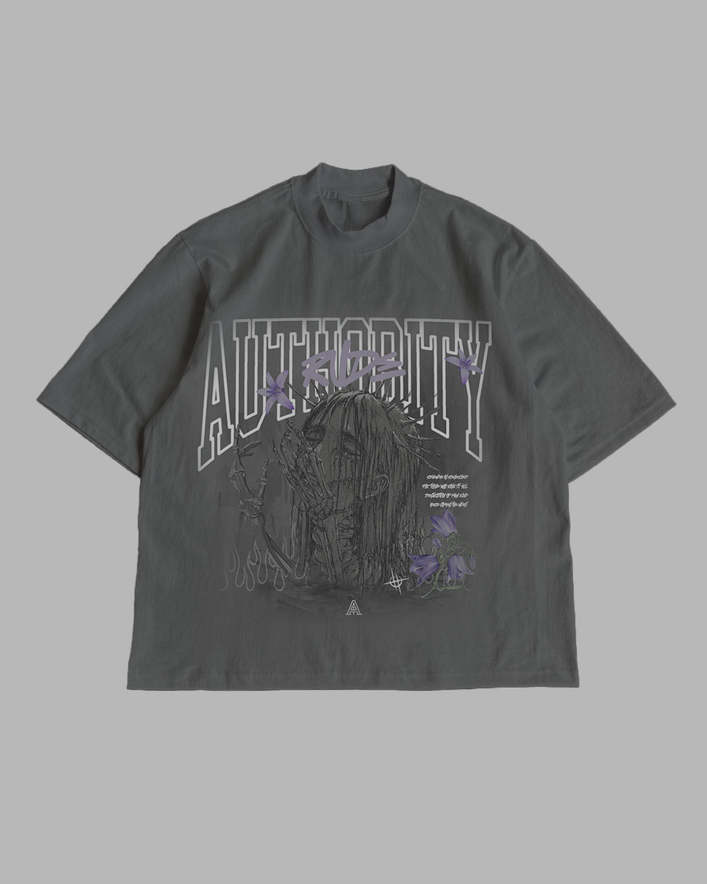USURPER GARMENT DYED OVERSIZED TEE - SHADOW