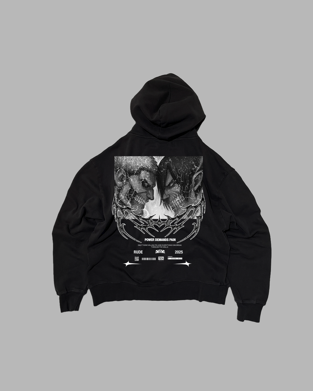 POWER DEMANS PAIN 'PERFORMANCE' DROP SHOULDER HOODIE