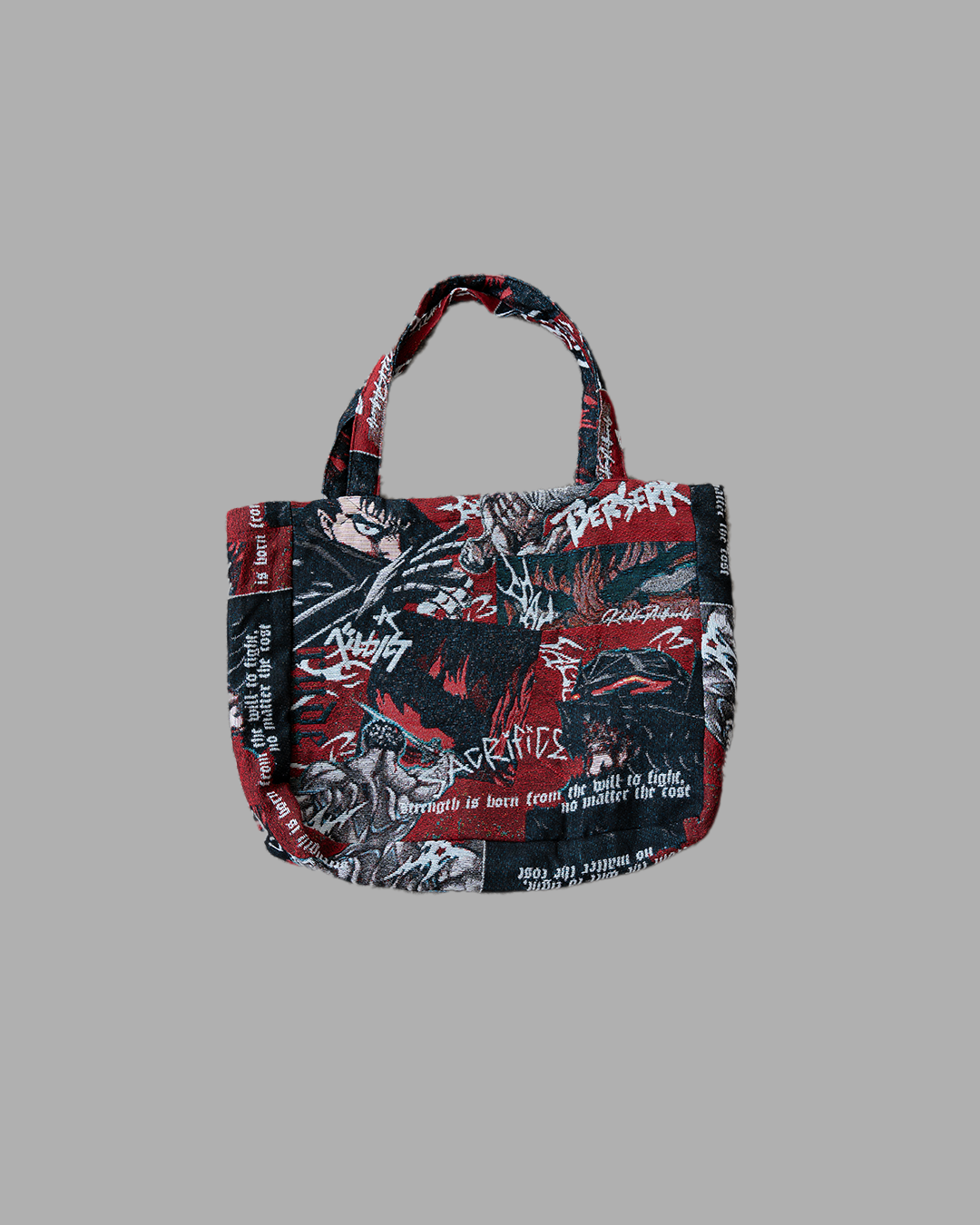 BLACK SWORDSMAN TAPESTRY TOTE