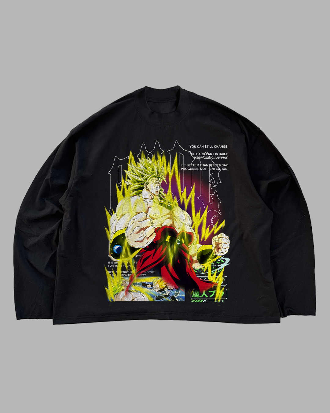 THERE ARE NO HEROES COMING - OVERSIZED LONG SLEEVE