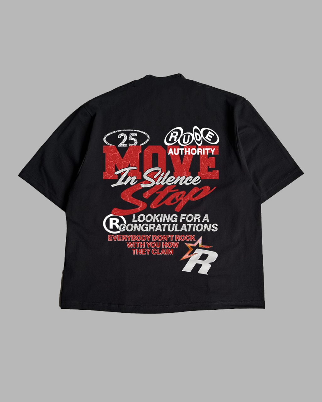 MOVE IN SILENCE 'PREMIUM' OVERSIZED BOX TEE