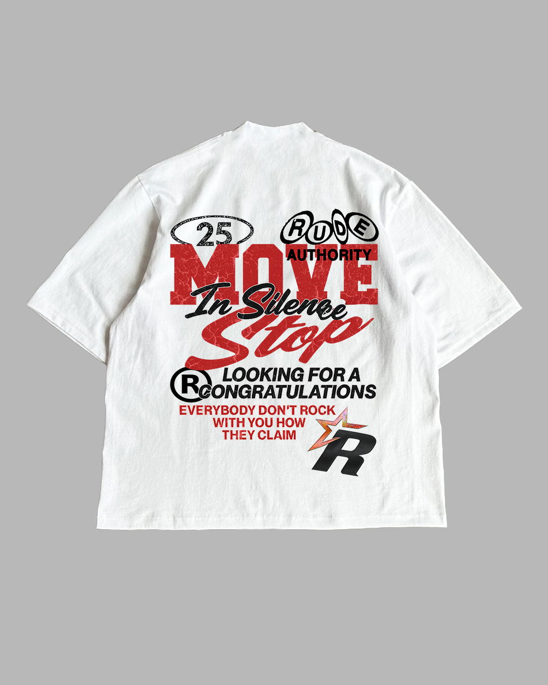 MOVE IN SILENCE 'PREMIUM' OVERSIZED BOX TEE