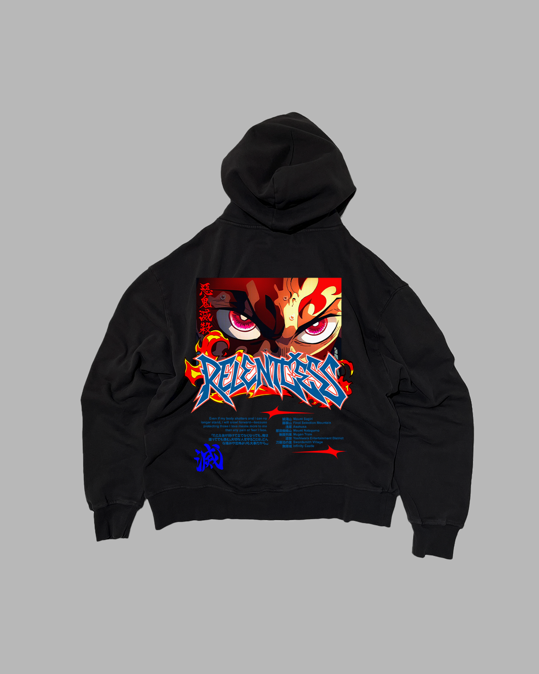 BLOOD PAIN ASHES 'PERFORMANCE' DROP SHOULDER HOODIE